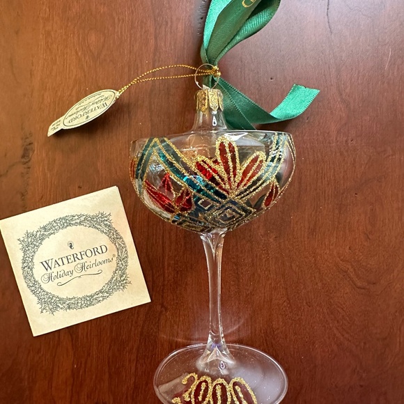 Waterford Holiday Heirlooms Ornament New Years Toast 2000 NIB Glass - Picture 5 of 7